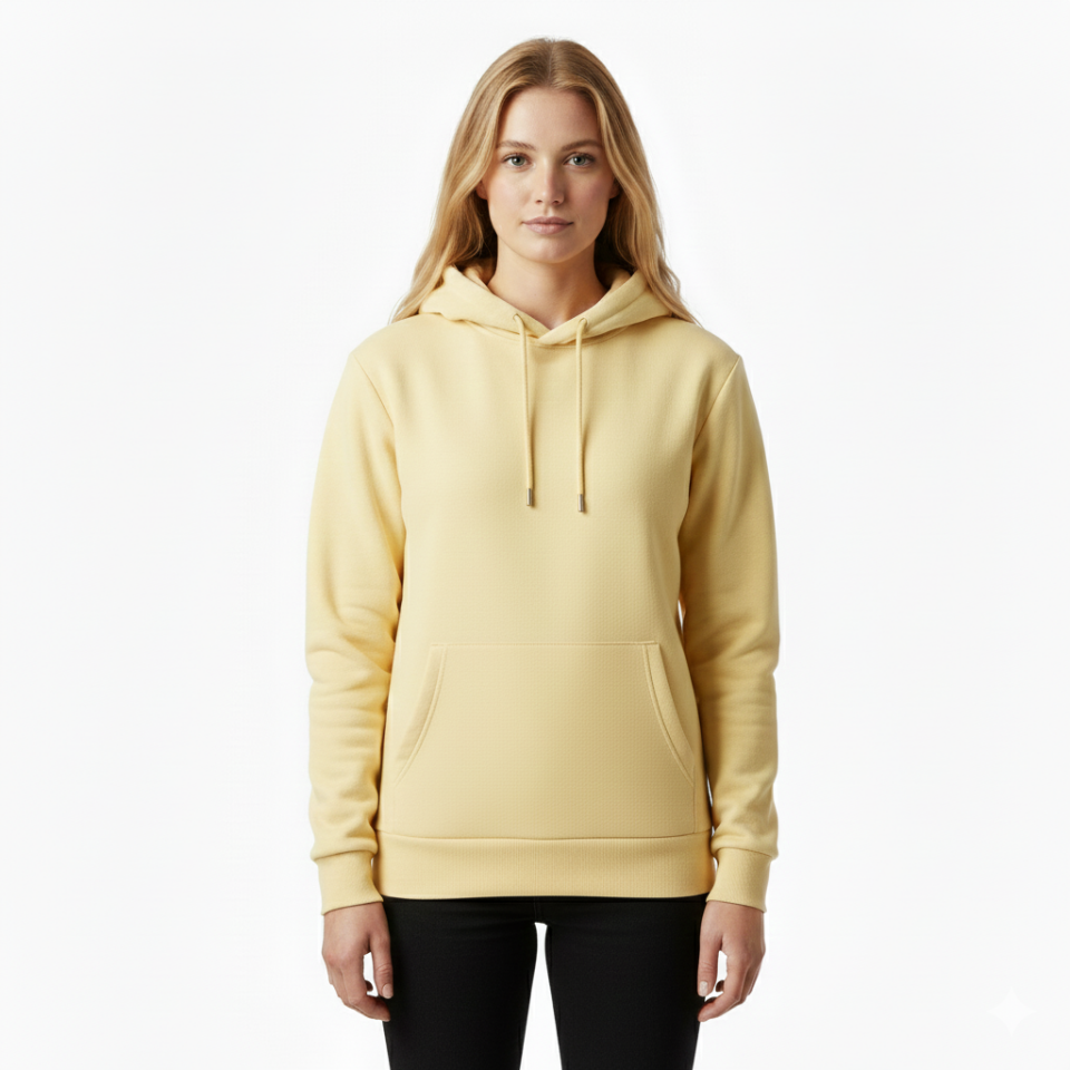 Şardonlu Kapüşonlu Sweatshirt – Açık Sarı