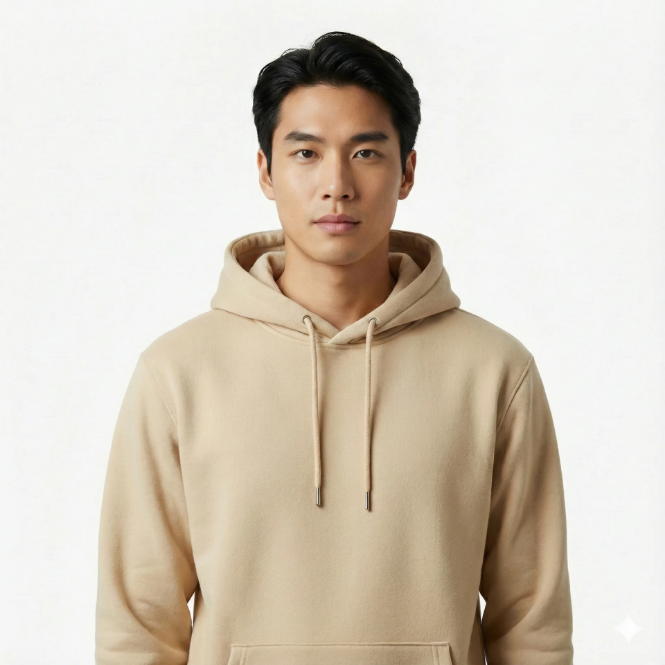 Şardonlu Kapüşonlu Sweatshirt – Bej