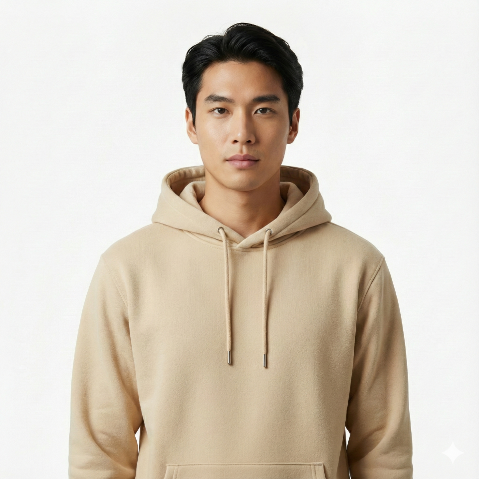 Şardonlu Kapüşonlu Sweatshirt – Bej